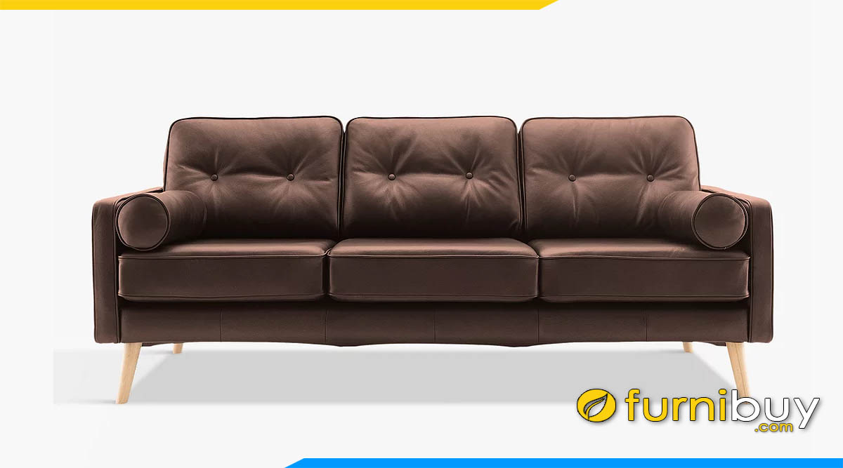 sofa 3 cho ngoi hien dai chan de cao mau nau