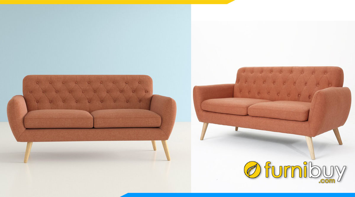 sofa vang 2 cho ngoi hien dai mau da cam