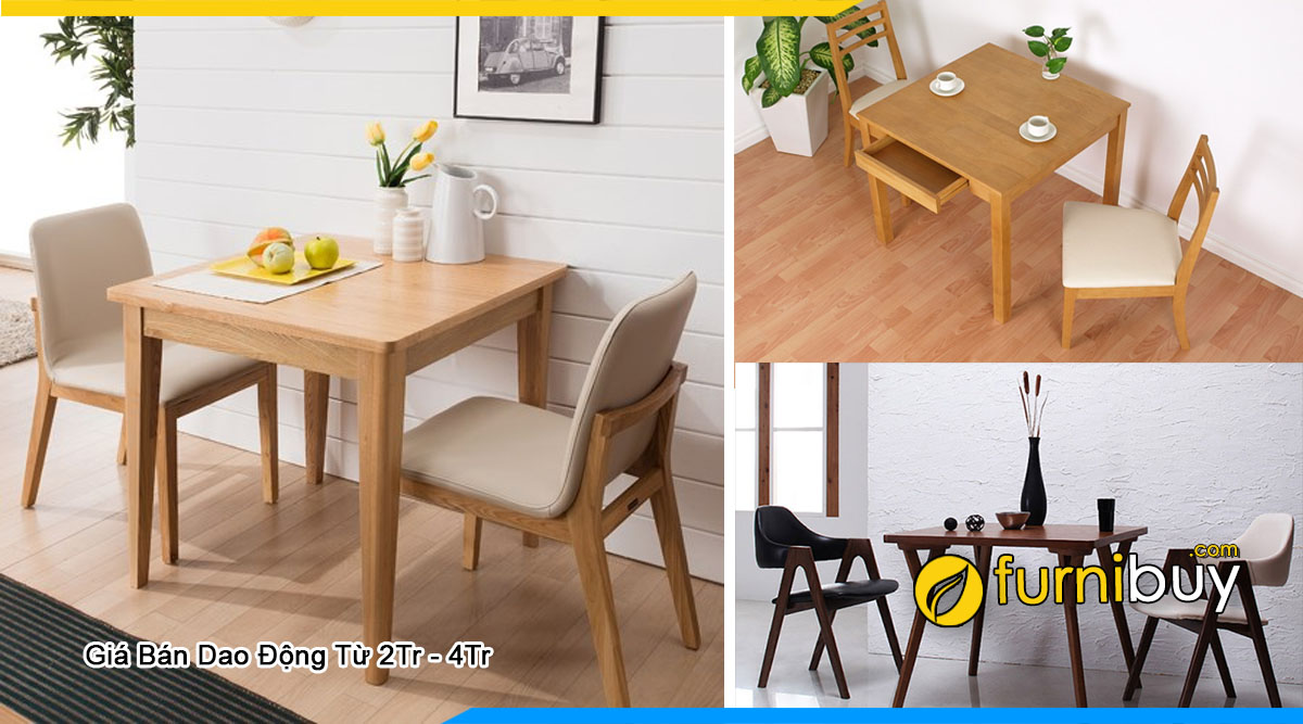 Báo giá bàn ăn gỗ sồi nga 2 ghế chuẩn