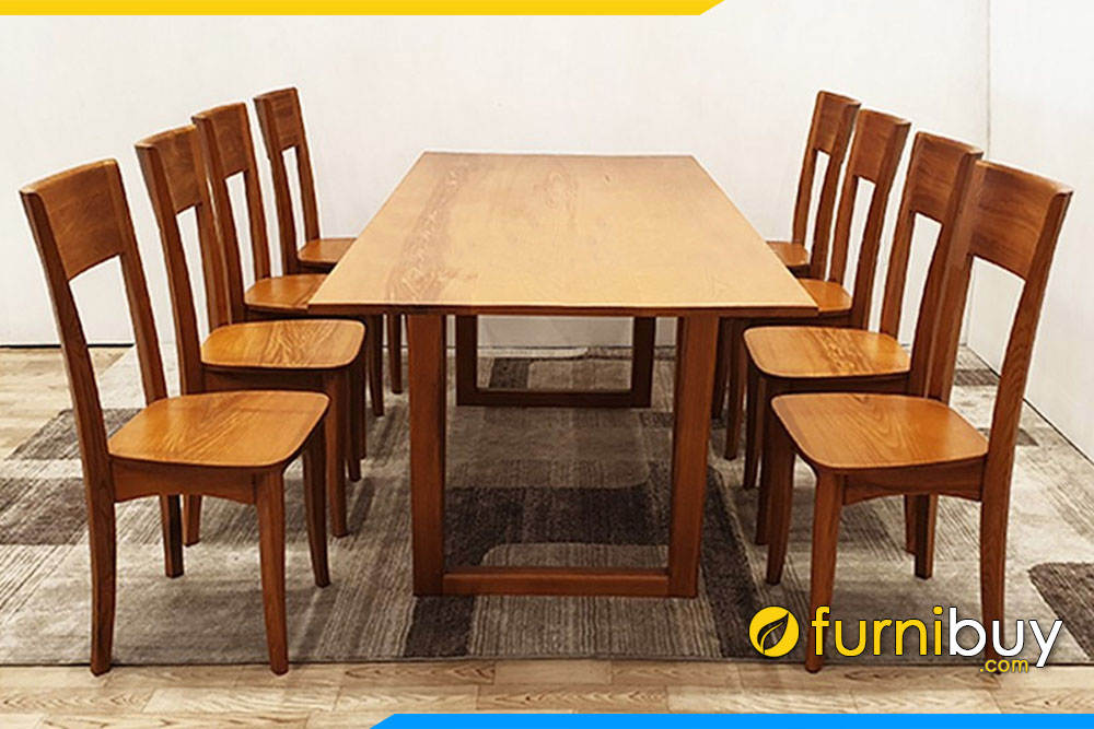 Hình ảnh Bộ bàn ăn 8 ghế gỗ sồi Mỹ nhập khẩu sang trọng