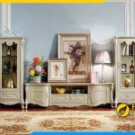 Ảnh Mẫu kệ ti vi tân cổ điển kết hợp tủ rượu nhập khẩu