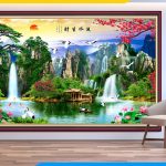 Nhung buc tranh thac nuoc phong thuy treo tuong tai loc may man