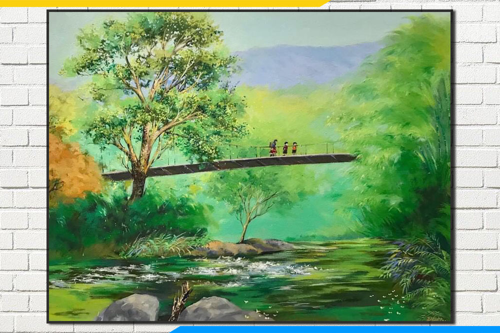 Tranh cay cau treo o mien nui viet nam