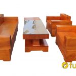 bàn ghế sofa gỗ chữ H nguyên khối sang trọng