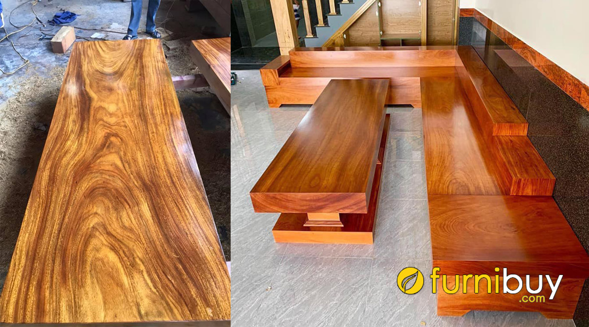 bàn ghế sofa gỗ lim nguyên khối đẹp sang trọng