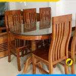 Báo giá bộ bàn ăn gỗ xoan đào 6 ghế hình bầu dục