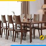 ảnh bộ bàn ăn gỗ óc chó 8 ghế cao cấp cho nhà biệt thự sang trọng