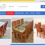 Bộ bàn ăn gỗ xoan đào 6 ghế giá rẻ Hà Nội tại furnibuy