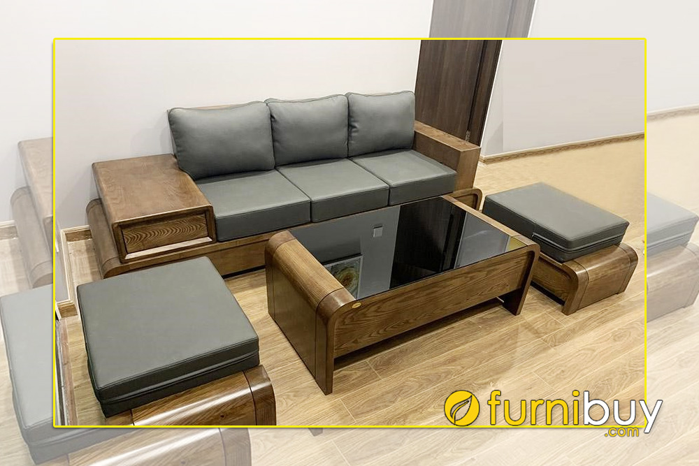 bộ bàn ghế gỗ sồi nga hiện đại nhỏ gọn