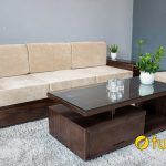 các mẫu ghế sofa gỗ óc chó dạng văng đẹp hiện đại