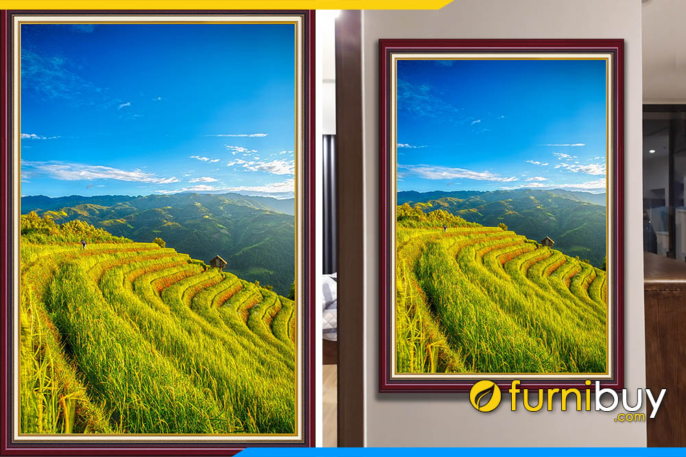Tranh phong canh dep dong que kho doc dep nhu tranh ve