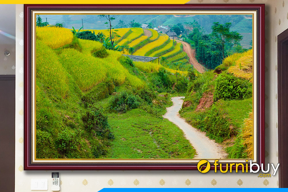 Tranh canh dep lang que dong que o hoang su phi ha giang