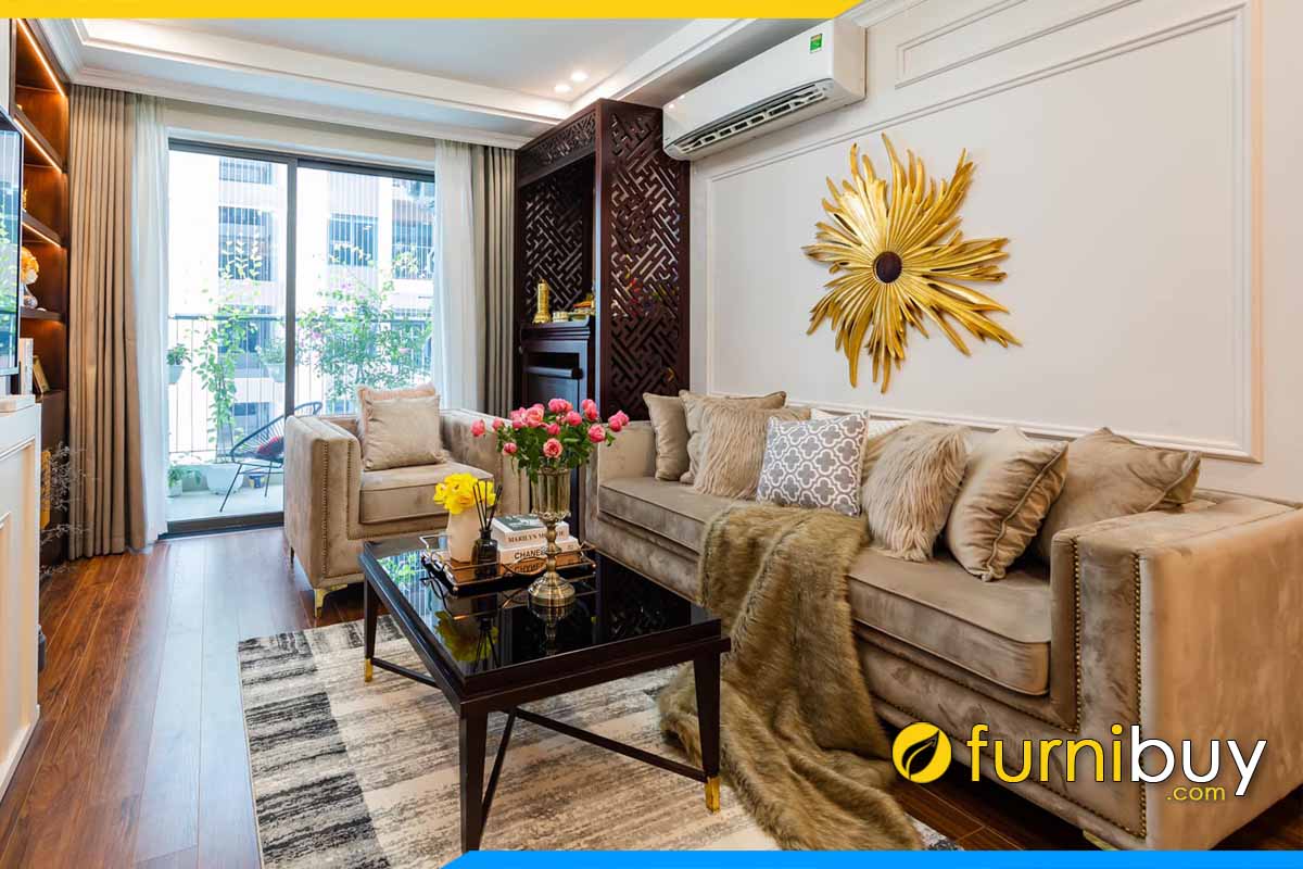ghe sofa ni nhung dang bang dai phong cach tan co dien