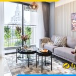 ghe sofa phong khach chung cu boc vai ni