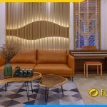 ghe sofa vang da 2 cho ngoi ke phong khach