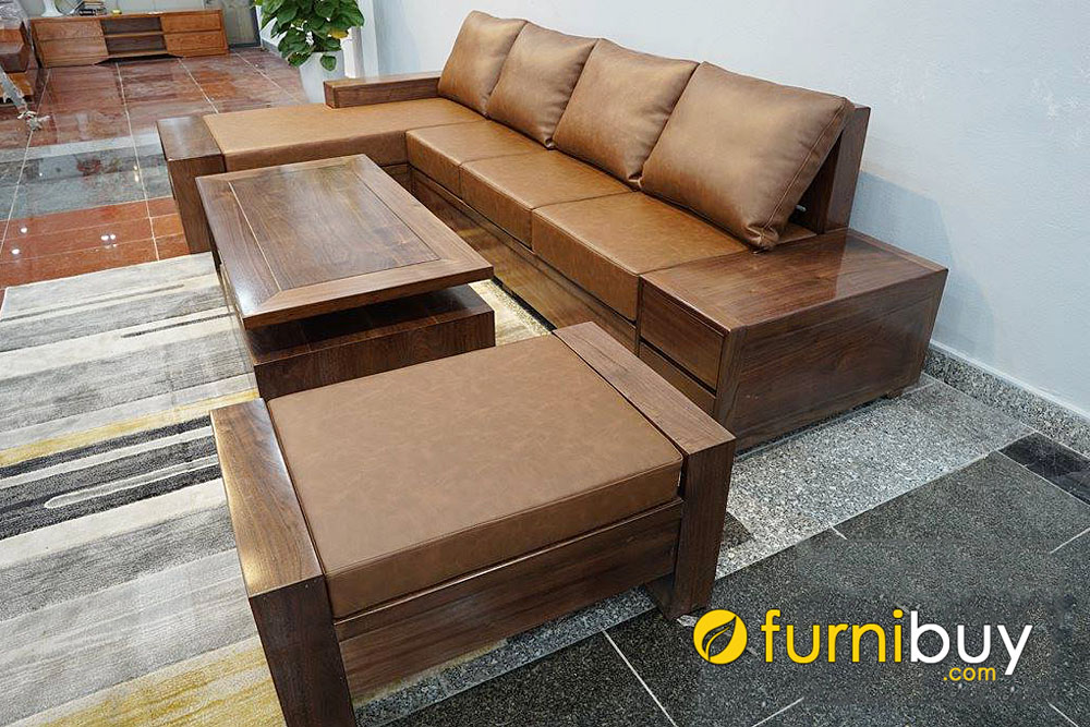 giá bán sofa gỗ óc chó kết hợp nệm mút ngồi