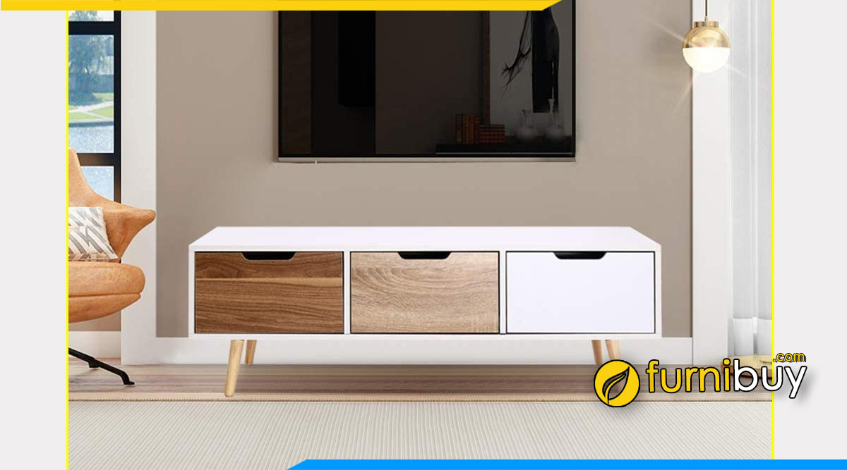 Giá kệ tivi gỗ MFC chân gỗ 1m8 đơn giản đẹp