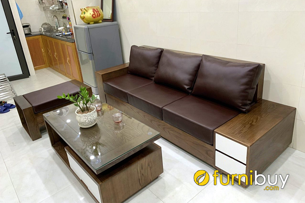 mẫu ghế sofa gỗ nhỏ gọn mini cho phòng khách nhỏ