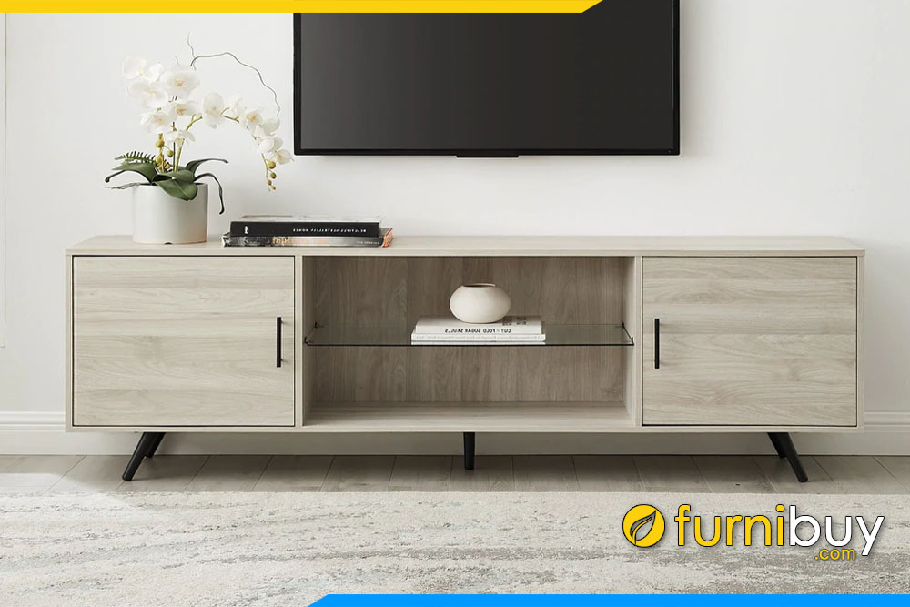 hình ảnh mẫu kệ tivi gỗ mdf 1m6 sơn venner giả đá đẹp