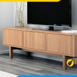 mẫu kệ tivi gỗ mdf phủ veneer ưu - nhược điểm
