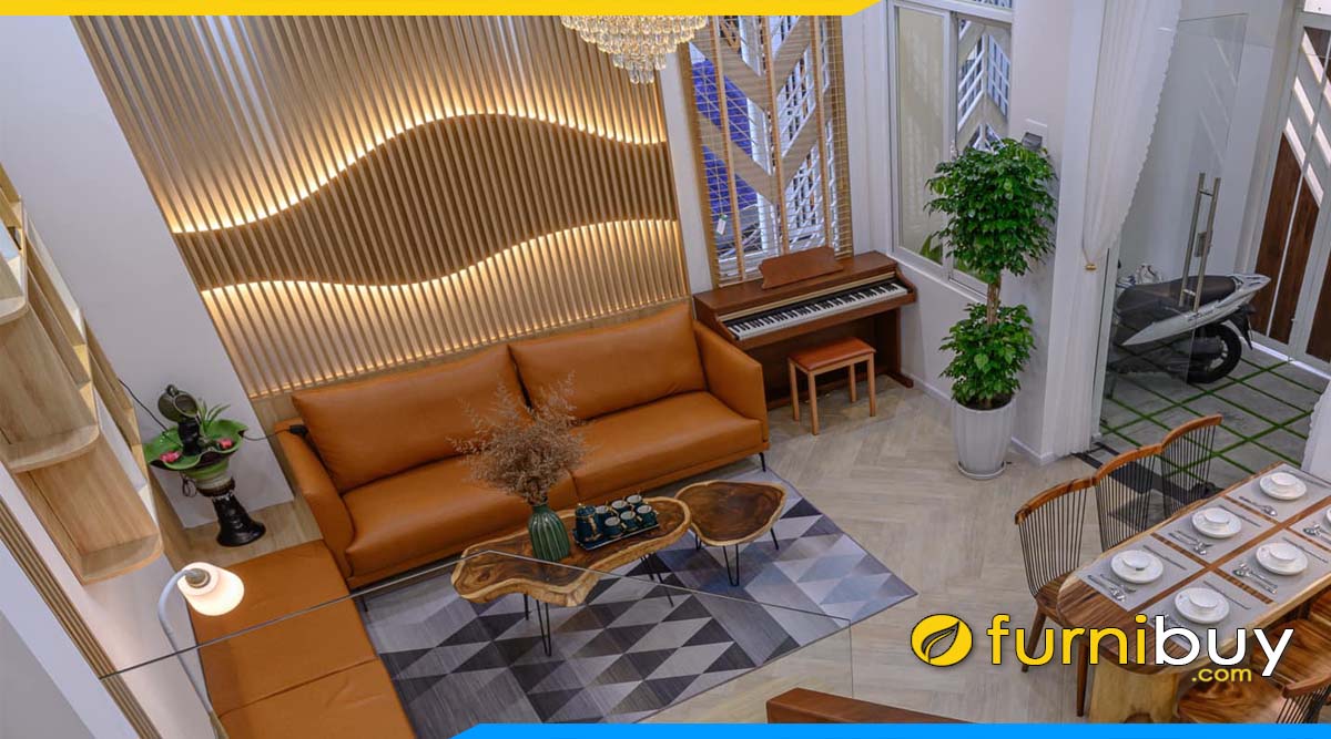 sofa da kich thuoc 2m ke phong khach boc da