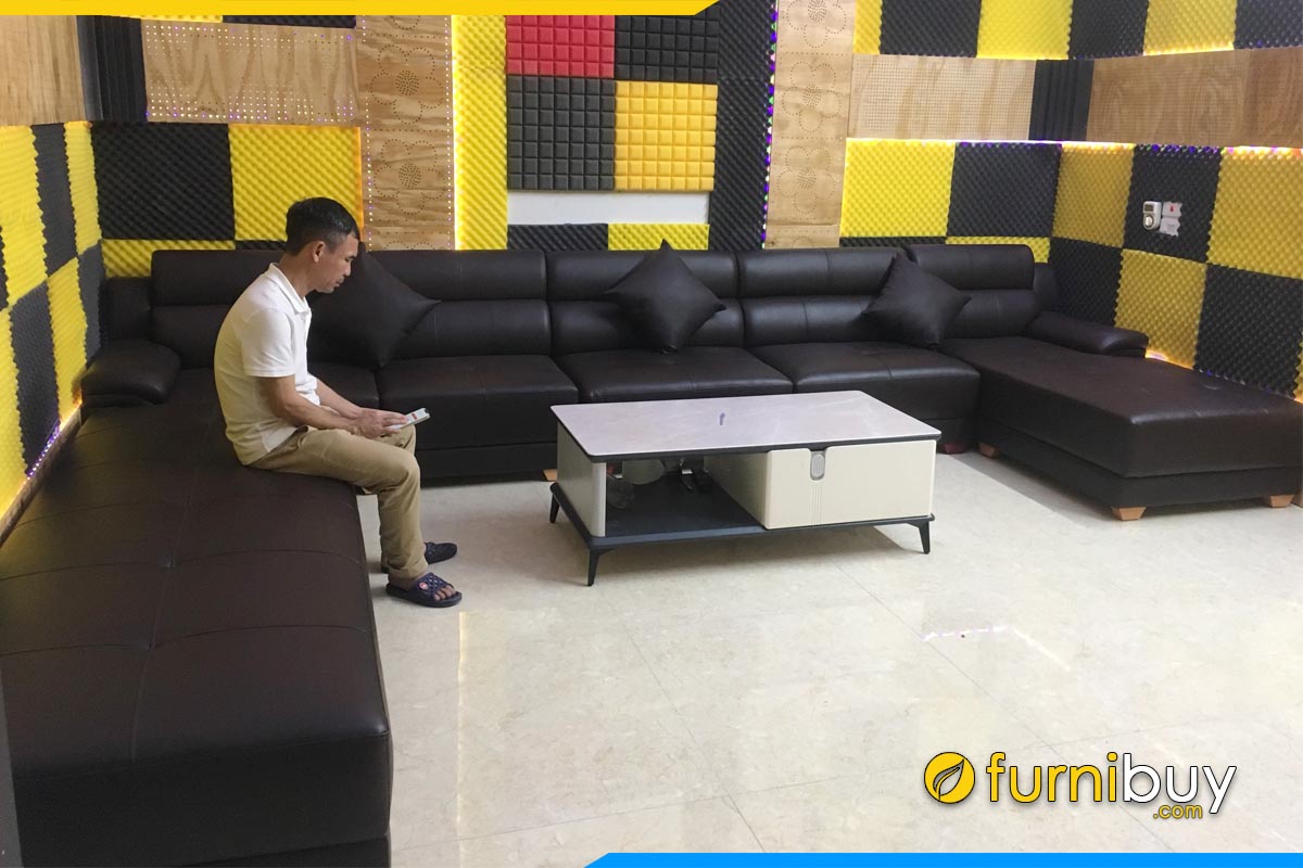 sofa goc chu u boc da ke phong karaoke