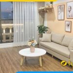 sofa vang ke phong khach chung cu boc ni co may