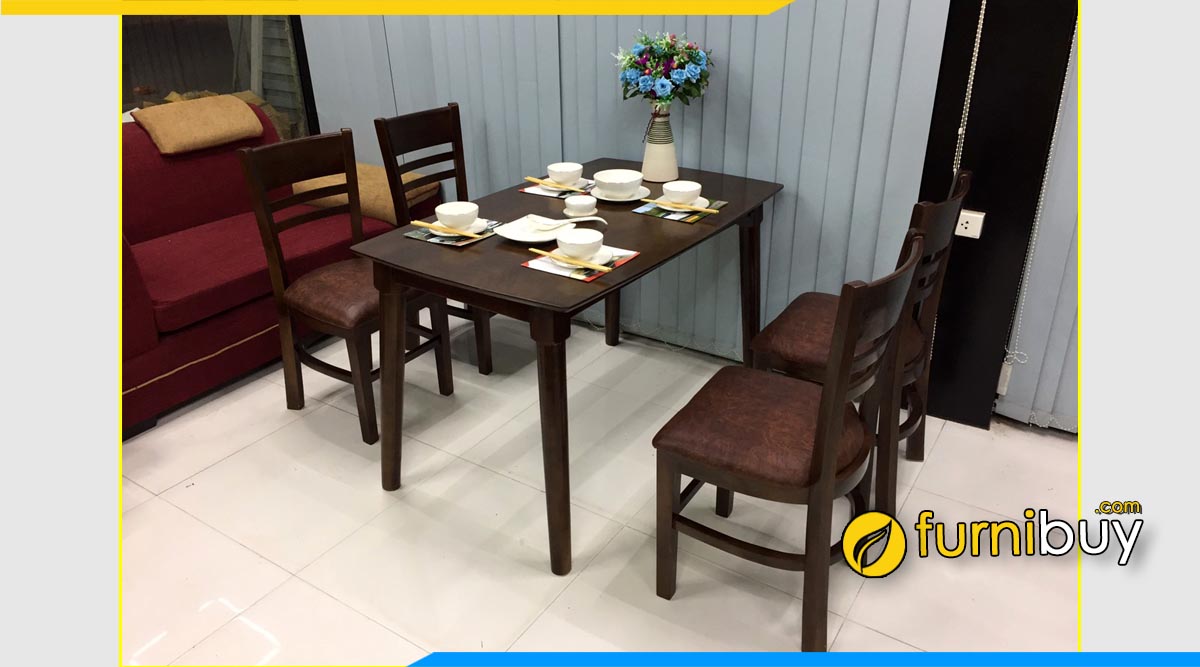 Ảnh bộ bàn ăn 4 ghế gỗ sồi cho quán miến lươn, cháo lươn