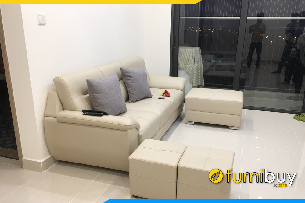 hình ảnh Bộ ghế sofa khung xương gỗ keo hiện đại bọc da