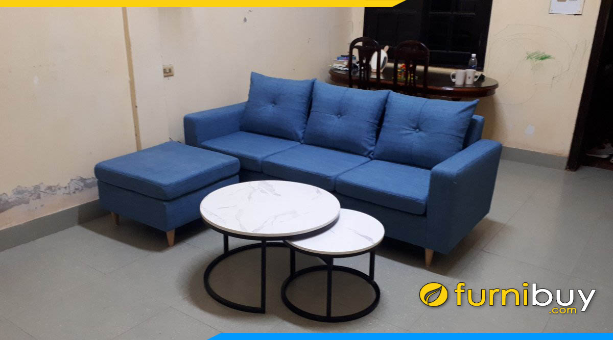 ghe sofa 3 cho ngoi mau xanh boc ni tho