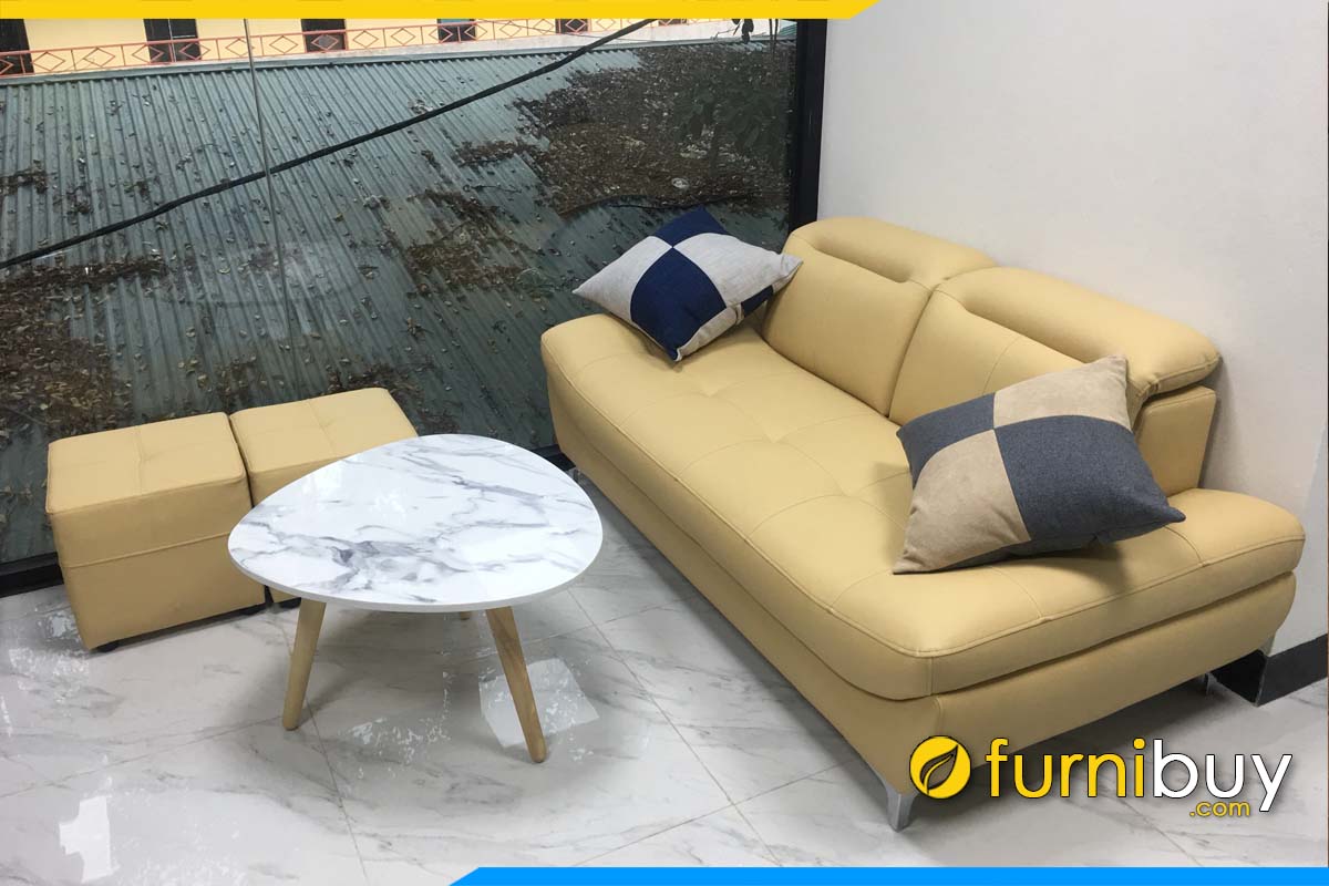 ghe sofa da 1m6 khong tay vin co tua gat gu mau nude