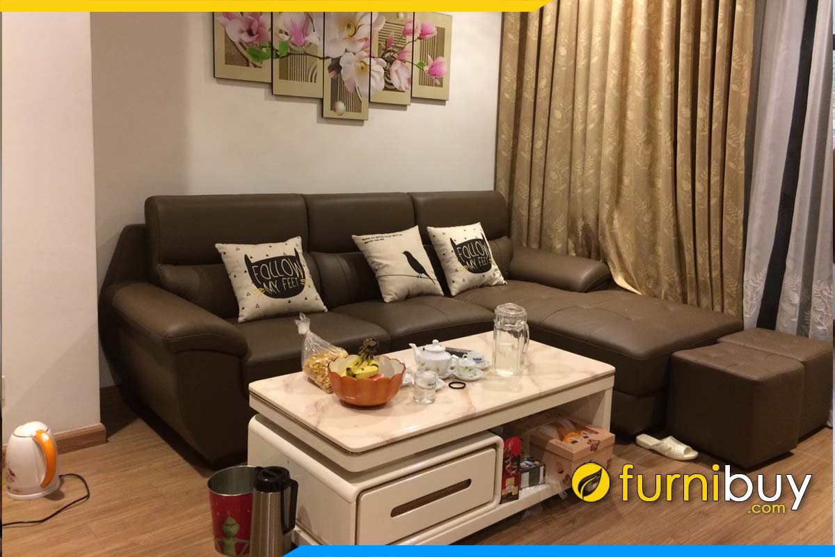 ghe sofa da 2m2 goc chu l tay vin thap
