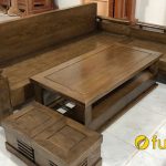 ghế sofa gỗ xoan đào sơn giả màu gỗ óc chó