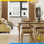 ghe sofa ni phong khach chung cu mau vang com kich thuoc nho xinh