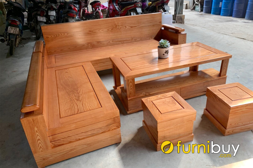 mẫu bàn ghế sofa gỗ tần bì mặt liền hiện đại