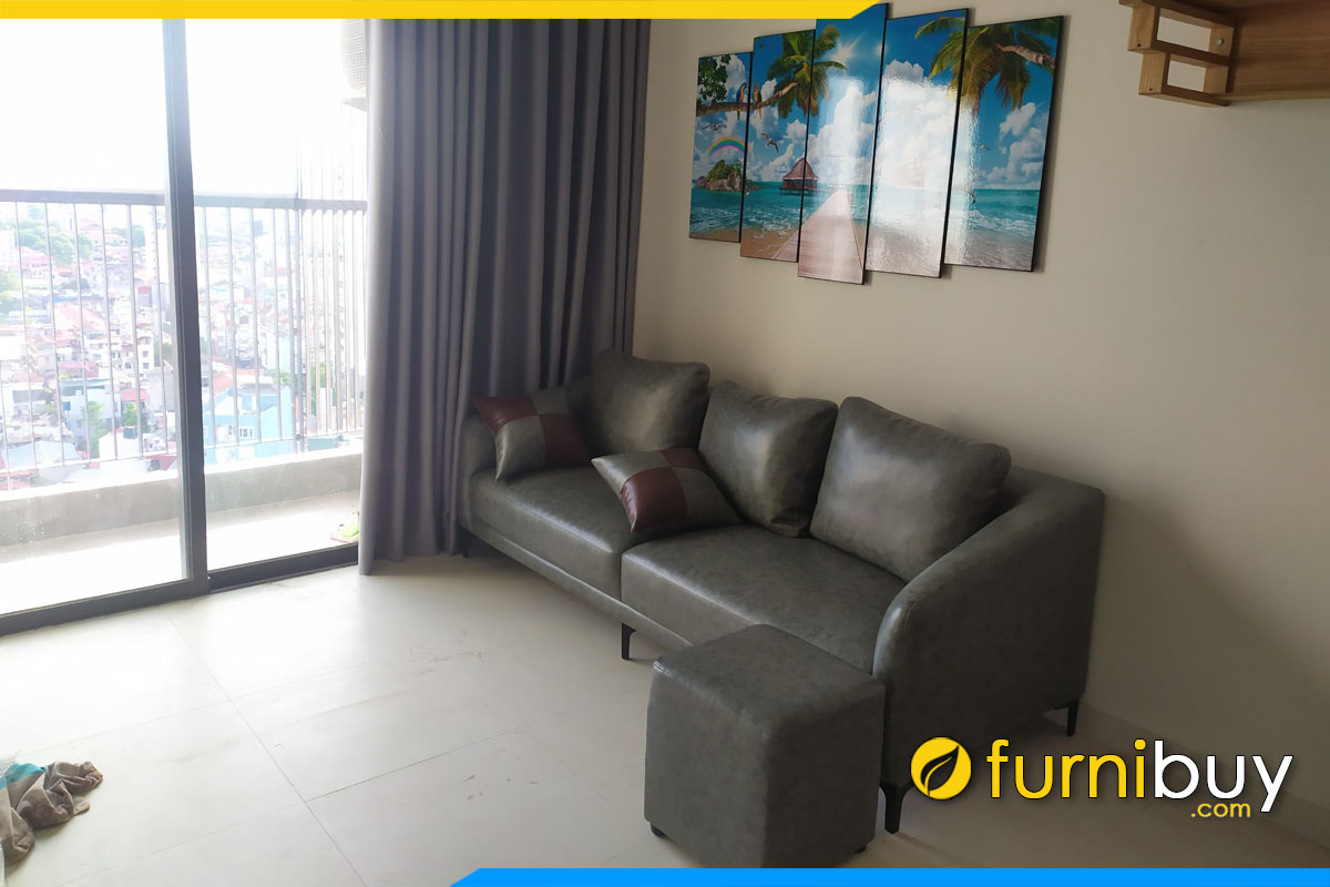 mau ghe sofa vang mau ghi xam boc da kich thuoc 1m2