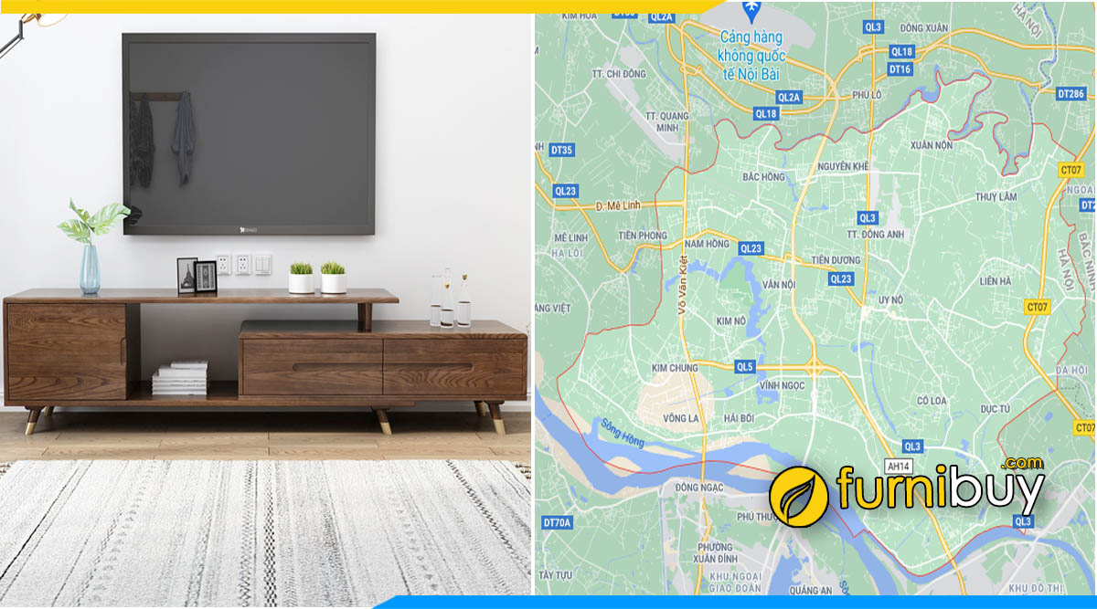Nơi bán kệ tivi gỗ tại Đông Anh furnibuy