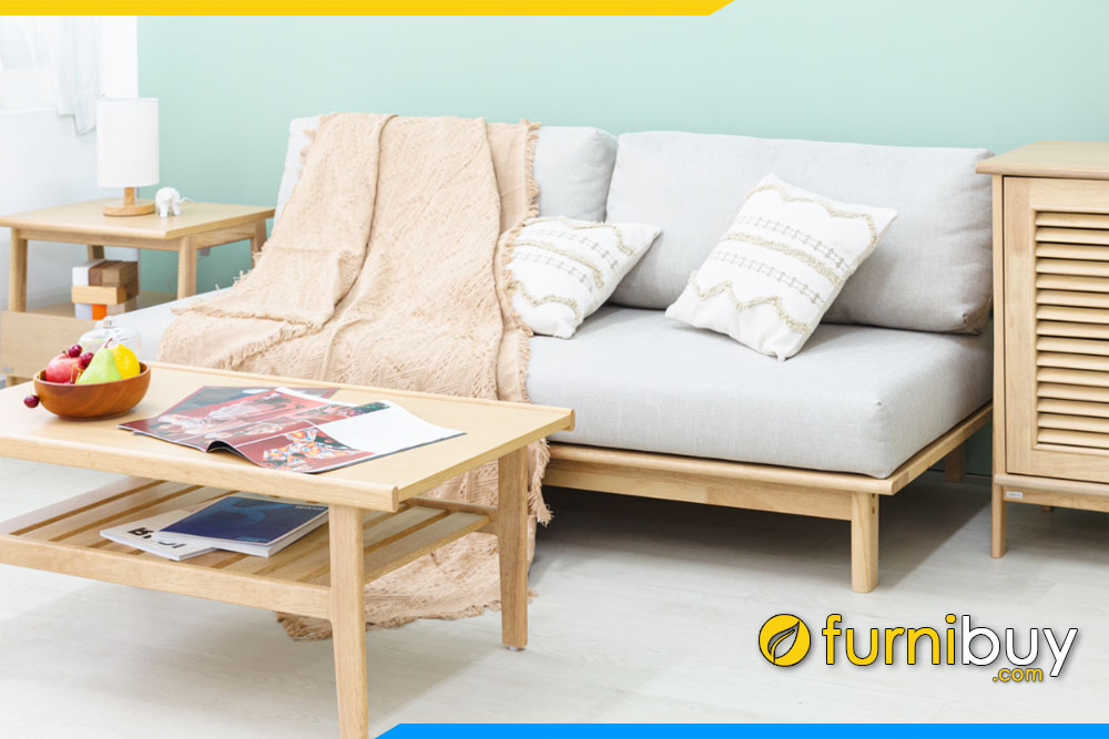 Mẫu ghế sofa khung gỗ cao su giá rẻ