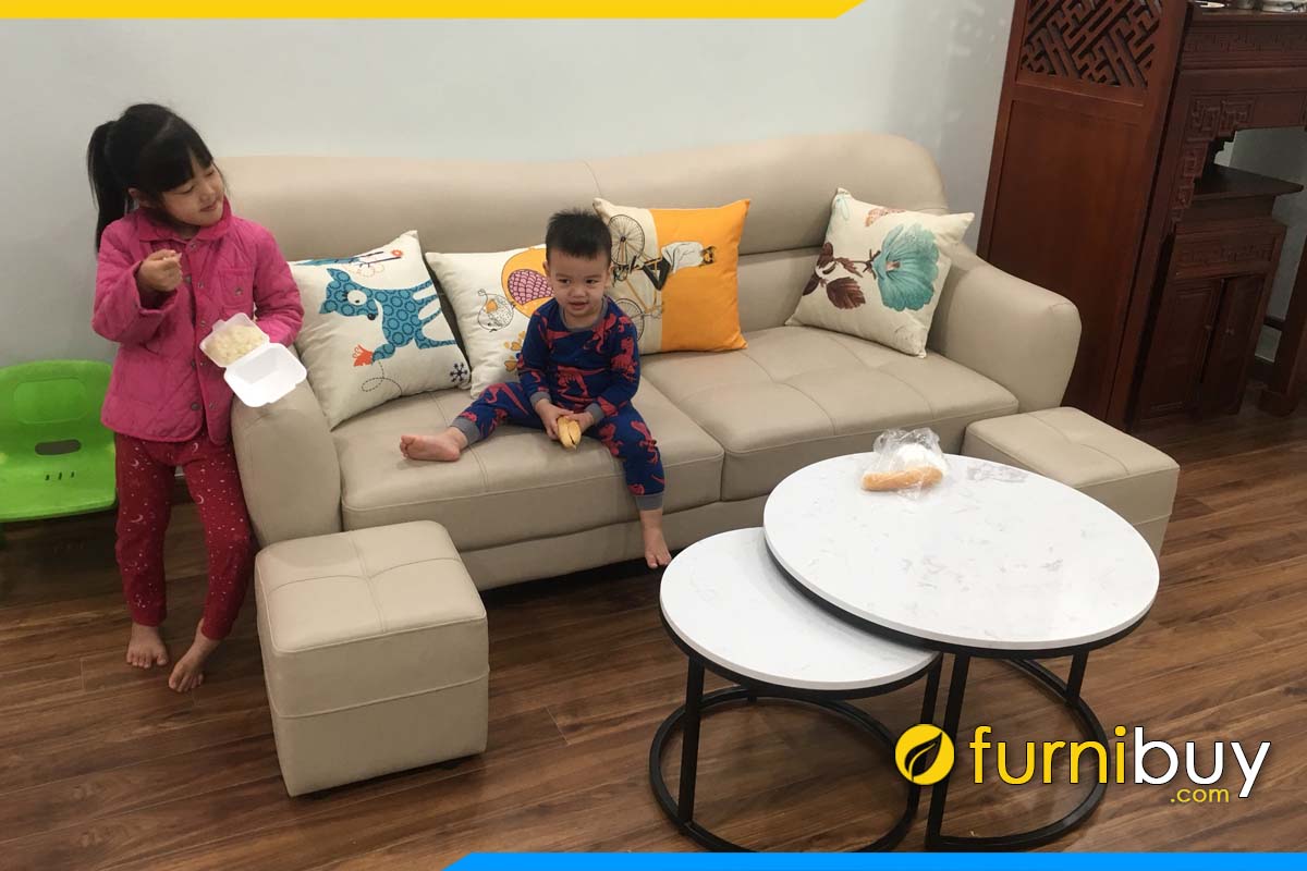 sofa vang boc da cong nghiep hien dai kich thuoc 1m6