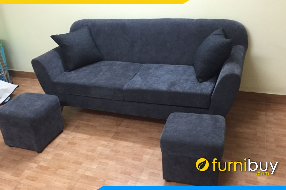 sofa vang ni nhung 2 cho ngoi mau xanh than gia re