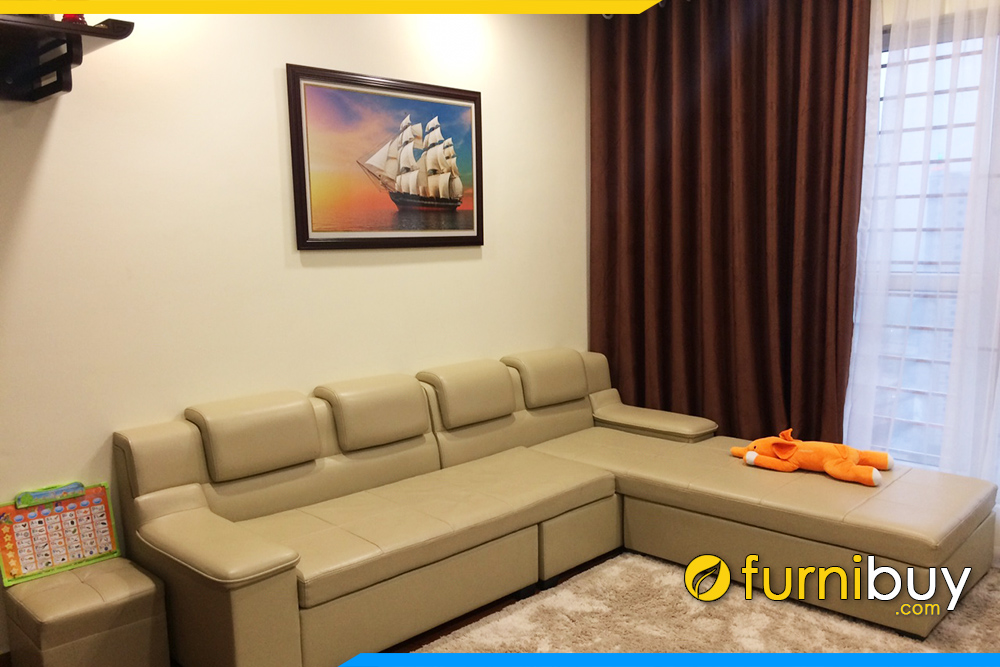 Tranh treo thuyen bien nguyen tam treo tren ghe sofa chung cu