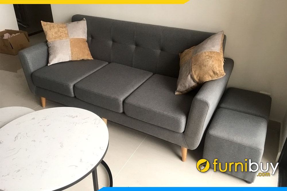Hình ảnh Bộ bàn ghế sofa văn phòng hiện đại dạng văng 3 chỗ ngồi đẹp
