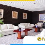 ghe sofa da phong kham benh vien tu nhan mau trang kem