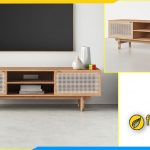 mẫu kệ tivi kiểu hiện đại gỗ sồi vân vàng đẹp