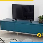 Hình ảnh mẫu kệ tivi màu xanh dương phòng khách kích thước 1m8