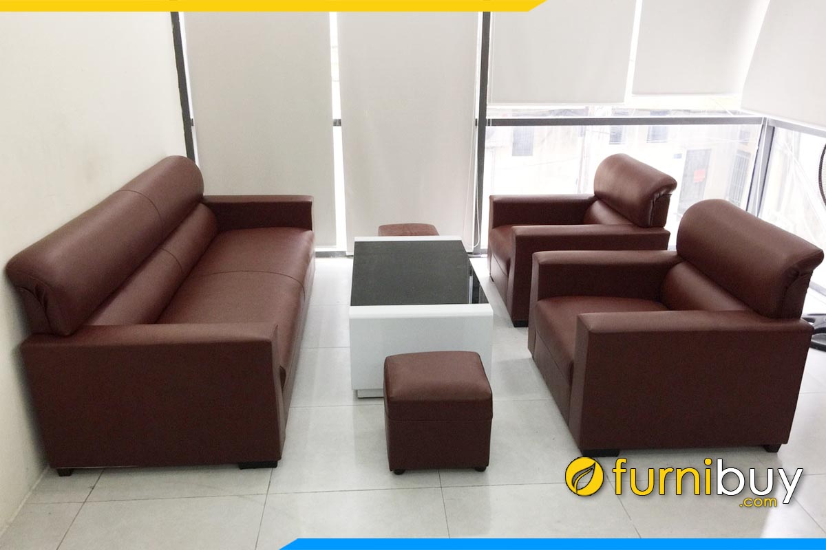 bo ghe sofa da gia re duoi 5 trieu ke phong khach don gian