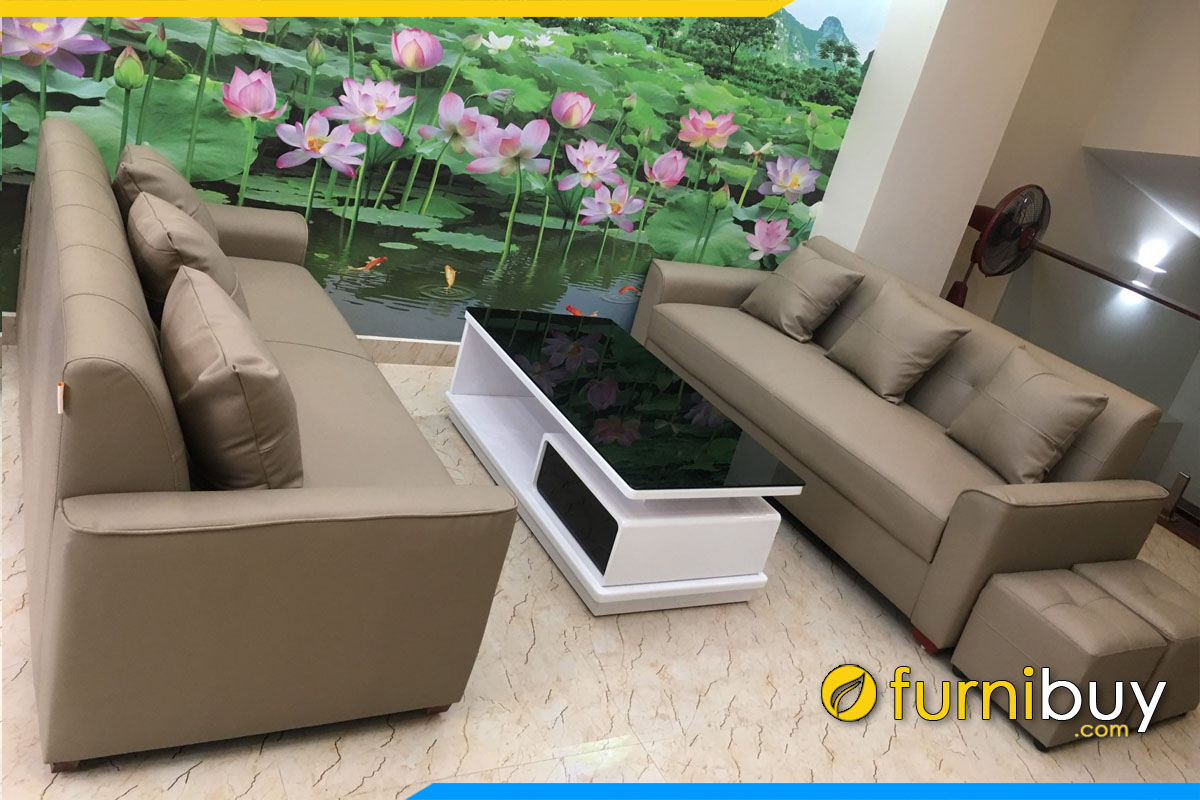 bo ghe sofa vang 2 chiec ghe ke phong khach gia duoi 15 trieu boc da