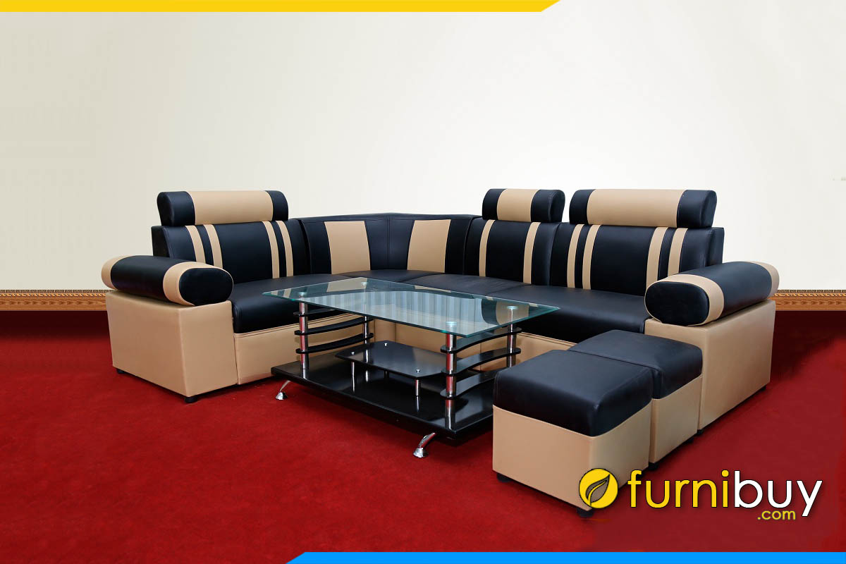ghe sofa da mau den soc ke be ke phong khach dep gia re duoi 3 trieu dong