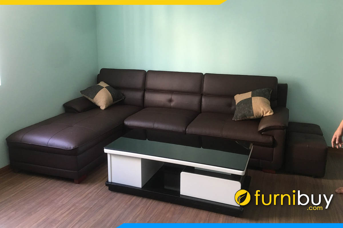 ghe sofa goc boc da gia duoi 10 trieu ke phong khach