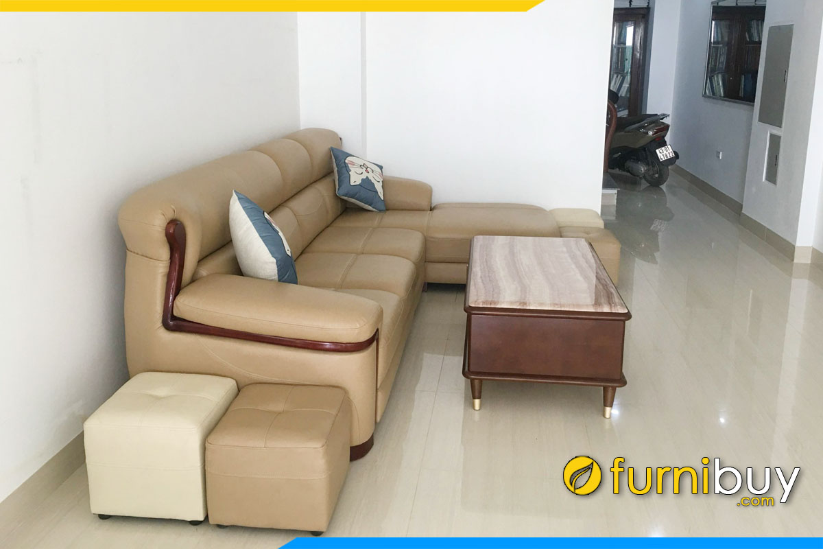 ghe sofa goc chu l boc da op go vien ghe ke phong khach